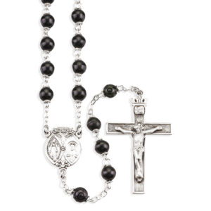 Germaine Cousin Rosary with 6mm Light Amethyst Color Fire Polished Beads Germaine Cousin Center St and 1 3/8 x 3/4 inch Crucifix Gift Boxed Silver Finish St 