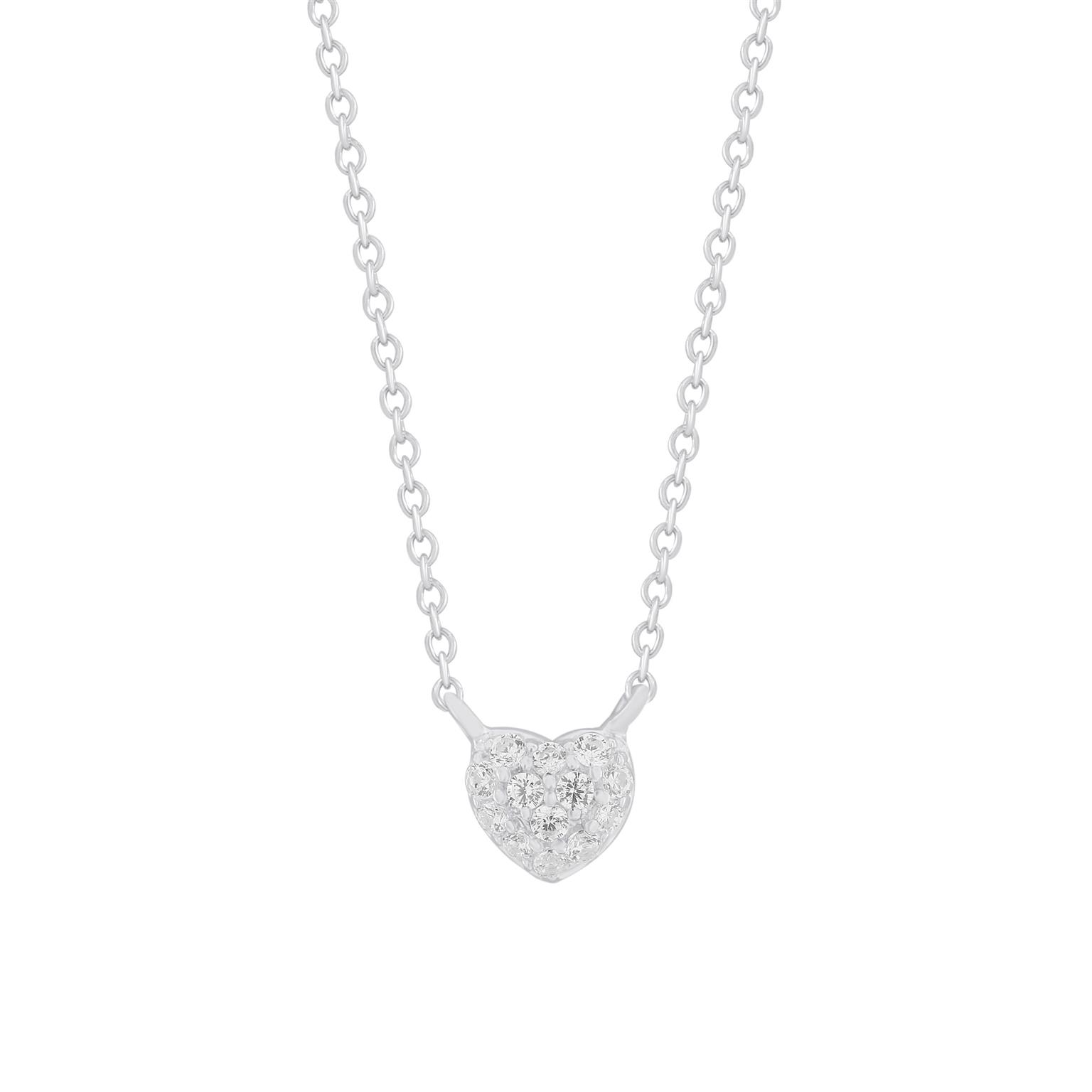 Tiny Minature Heart Diamond White Gold Necklace - Germani's Jewelry